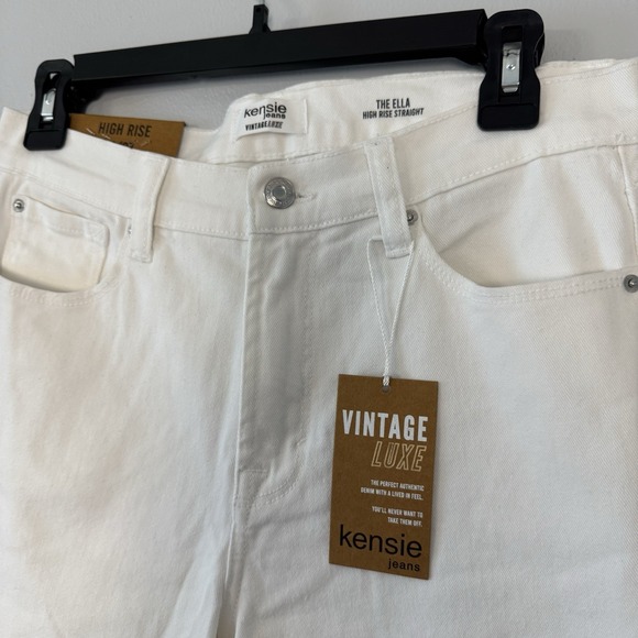 NWT Kensie Vintage Luxe‎ White Denim Jeans "Ella" High Rise Straight Crop 4/27 - Picture 2 of 9